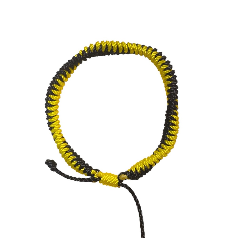Bracelet black and yellow snake knot unisex adjustable